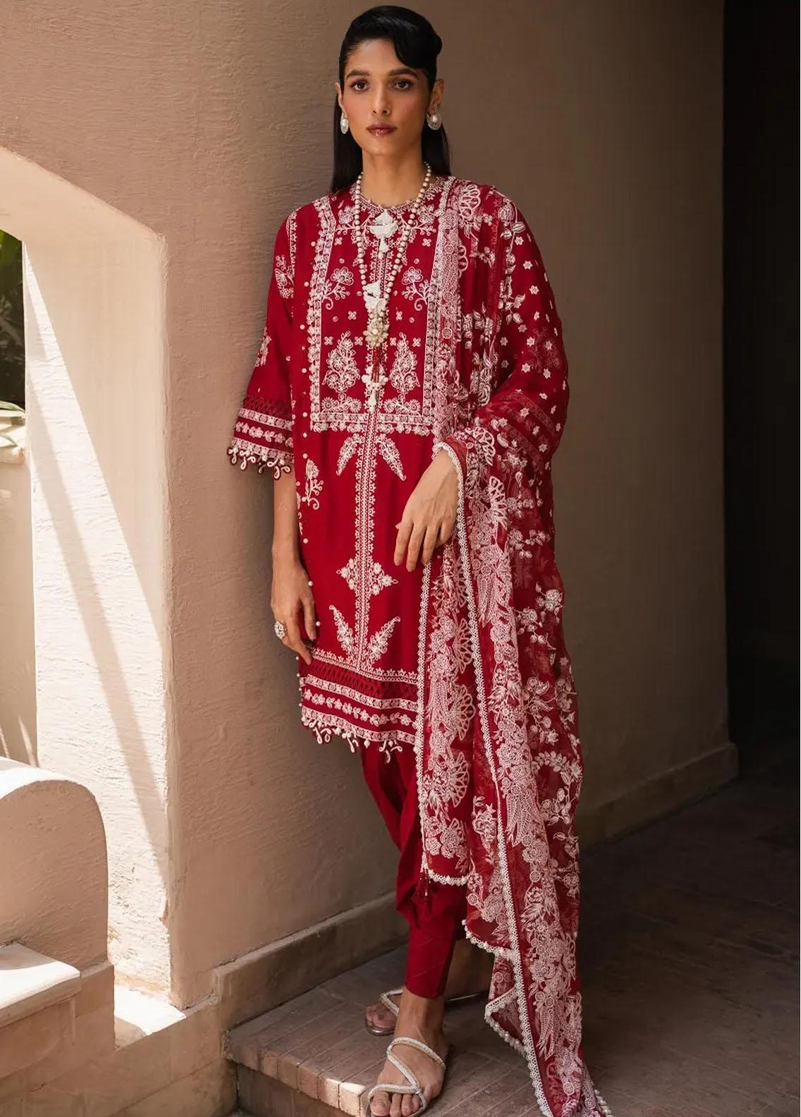 Sabrang By Jazmin Embroidered Lawn Suits Unstitched 3 Piece SBJFL022 D8 - AKAASH - Summer Collection main image 1