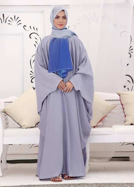 The Great Master (TGM)  Nida Stitched Abaya Wild Grey