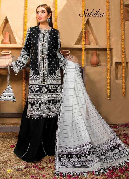 Afreen Viva by Anaya Embroidered Lawn Suits Unstitched 3 Piece AKC21A 02 Sabika - Luxury Collection