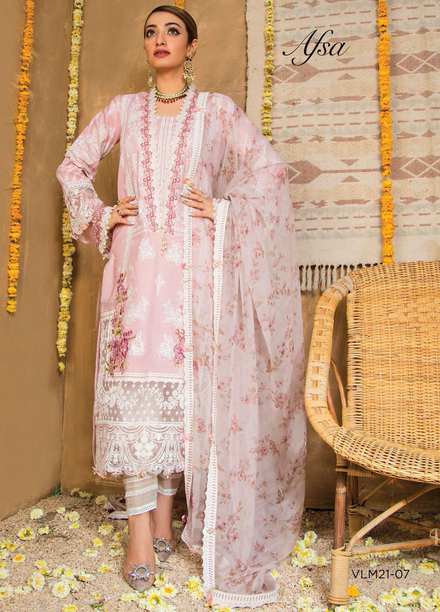 Afreen Viva by Anaya Embroidered Lawn Suits Unstitched 3 Piece AKC21A 07 Afsa - Luxury Collection