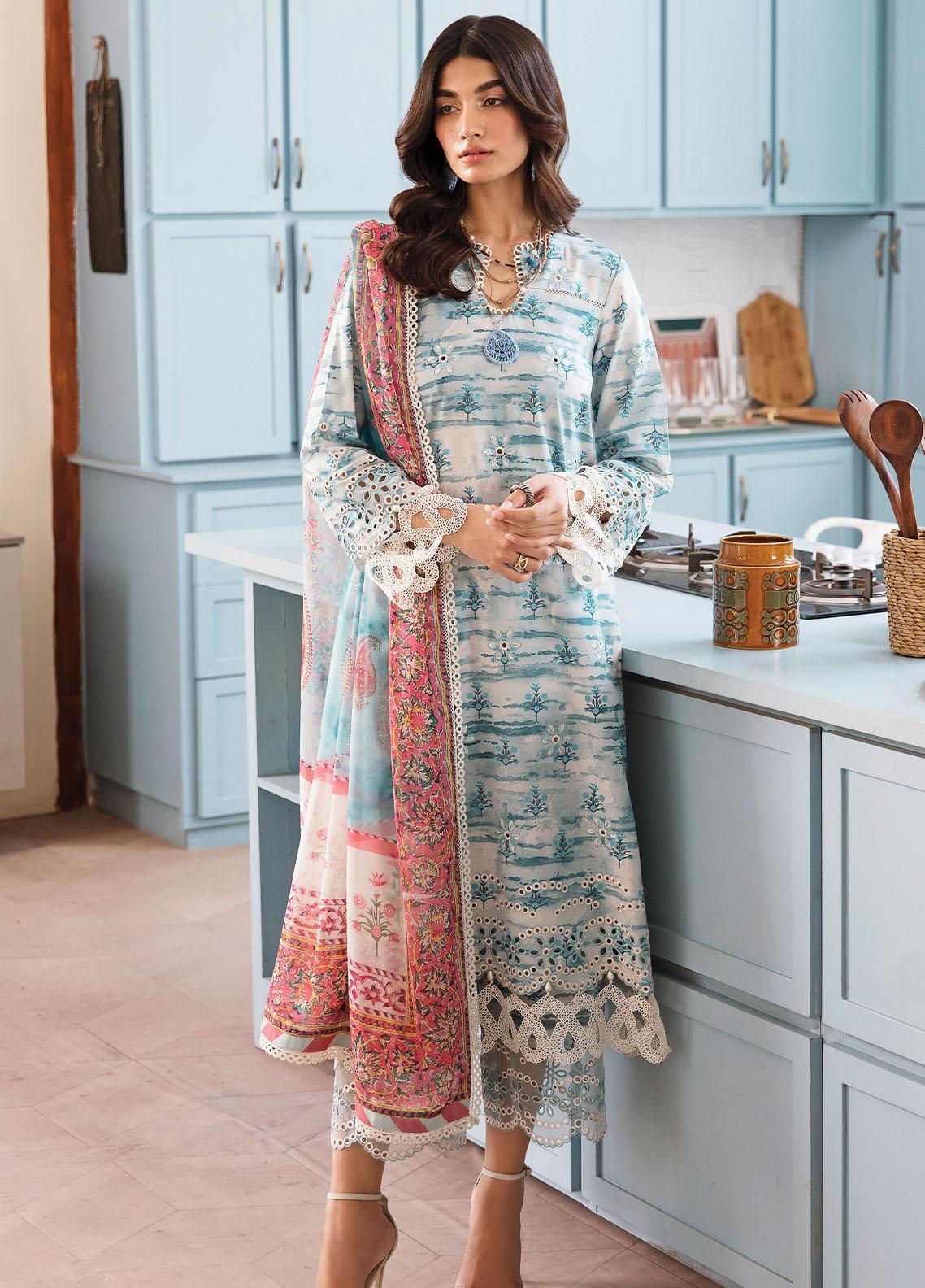 Daybreak by Afrozeh Embroidered Lawn Unstitched 3 Piece Suit - AL-25-V11-02 Wind Brushed - Grey - Summer Collection main image 0