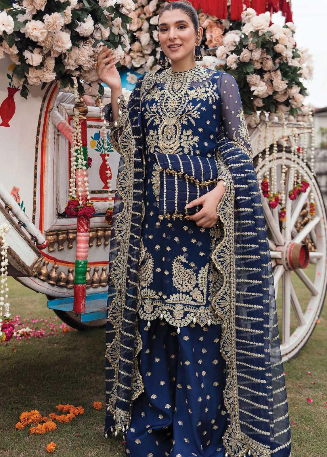 Shehnai by Afrozeh Embroidered Net Suits Unstitched 3 Piece AF23WF Tabeer - Wedding Formal Collection