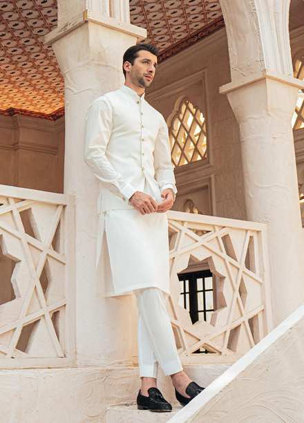 Mushq Cotton Formal Kurta and Pants for Men -  MLM22-09