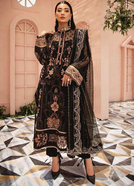 AIK Atelier Embroidered Organza Suits Unstitched 3 Piece AIK22MT Look 04 - Luxury Collection