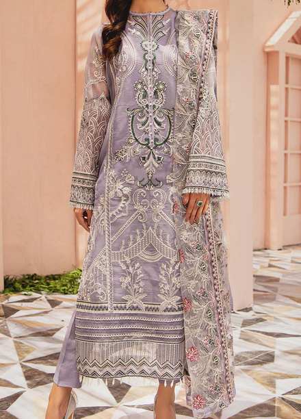 AIK Atelier Embroidered Organza Suits Unstitched 3 Piece AIK22MT Look 05 - Luxury Collection