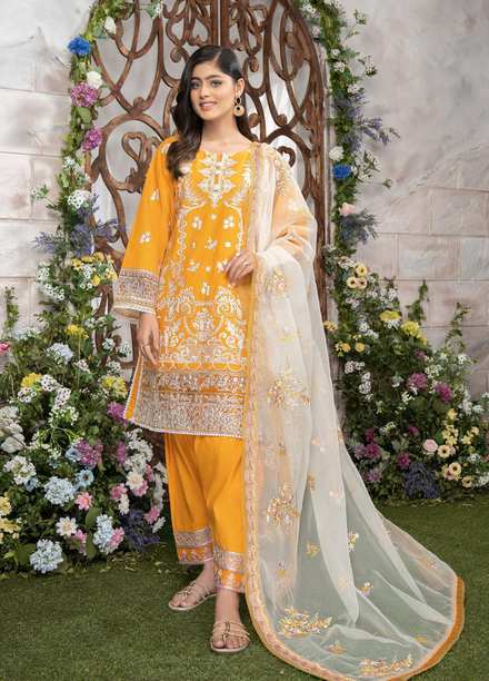 Serika Ready to Wear Embroidered Lawn 3 Piece Suit SRK22DF Bahaar