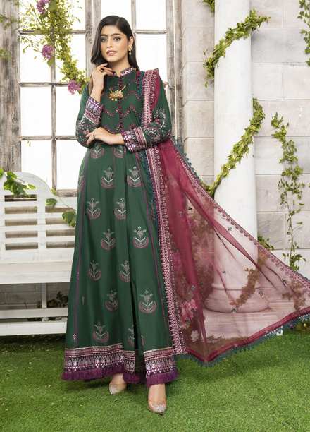 Serika Ready to Wear Embroidered Lawn 3 Piece Suit SRK22DF Musk