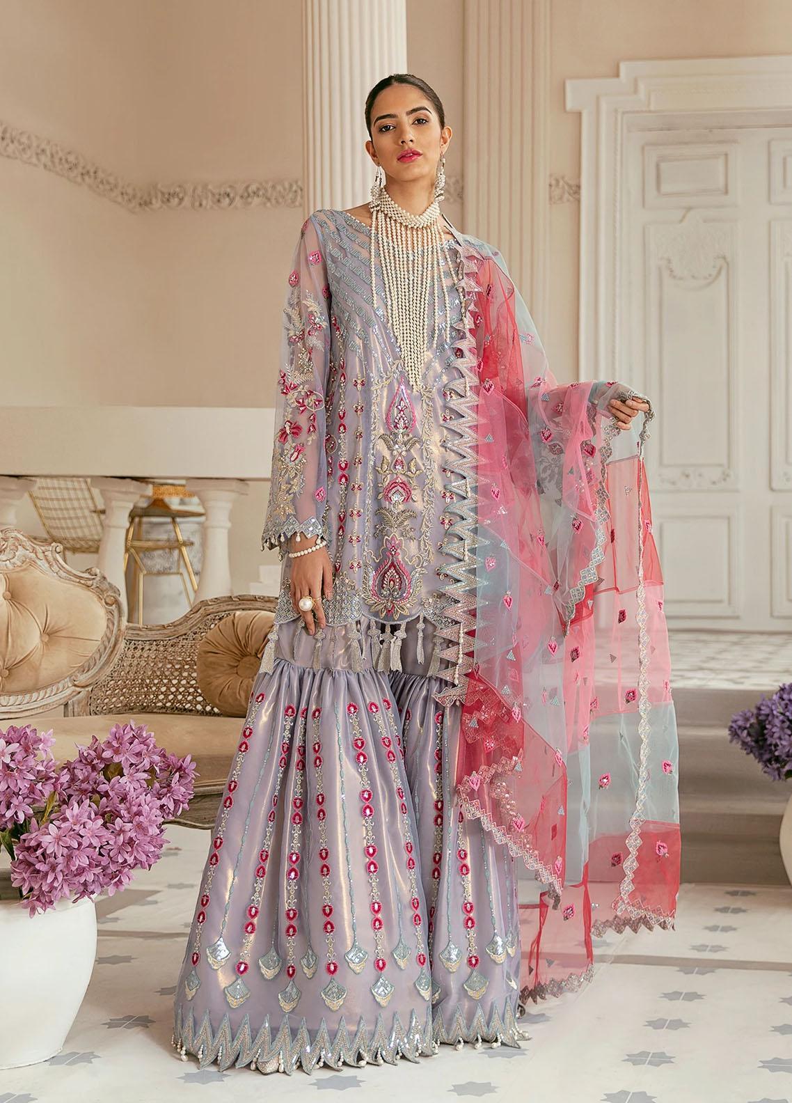 AKBAR ASLAM HYACINTH BRIDAL NET MAXI