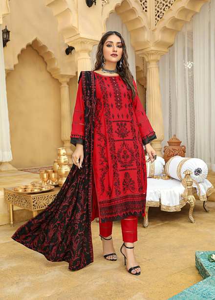 Aks by Humdum Embroidered Woolen Suits Unstitched 3 Piece HD22A D-05 - Winter Collection