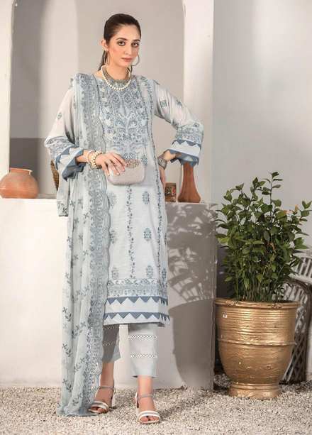 Andaz By Aalaya Embroidered Lawn Suits Unstitched 3 Piece ALY22A D11 - Summer Collection