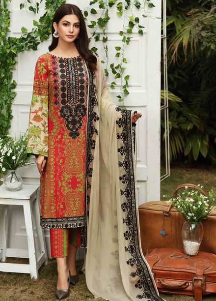 Aniq by Charizma Embroidered Lawn Suits Unstitched 3 Piece CRZ21A 04 - Summer Collection