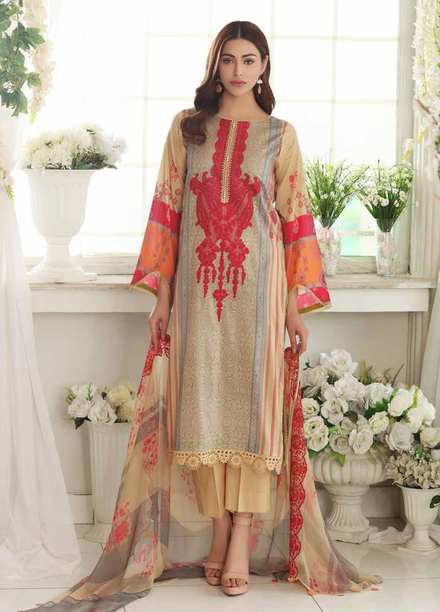 Aniq by Charizma Embroidered Lawn Suits Unstitched 3 Piece CRZ21A 07 - Summer Collection