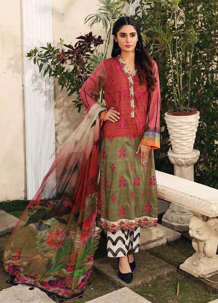 Aniq by Charizma Embroidered Lawn Suits Unstitched 3 Piece CRZ21A 13 - Summer Collection