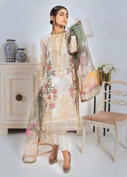 Aroshi Luxury Pret  Organza 3 Piece Suit ASH22LP Zargul