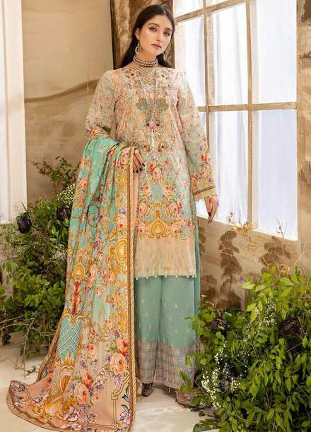 Arwa by Adan's Libas Embroidered Lawn Suits Unstitched 3 Piece AL21AR-3 D-03 - Summer Collection