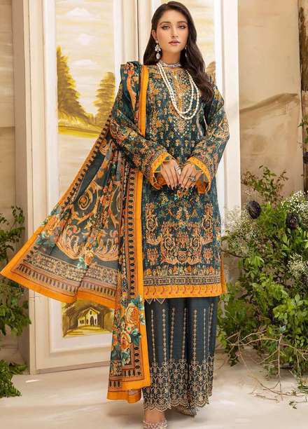 Arwa by Adan's Libas Embroidered Lawn Suits Unstitched 3 Piece AL21AR-3 D-04 - Summer Collection