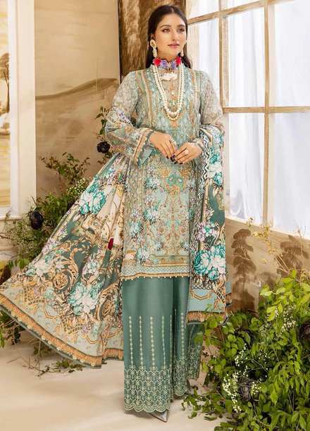 Arwa by Adan's Libas Embroidered Lawn Suits Unstitched 3 Piece AL21AR-3 D-05 - Summer Collection