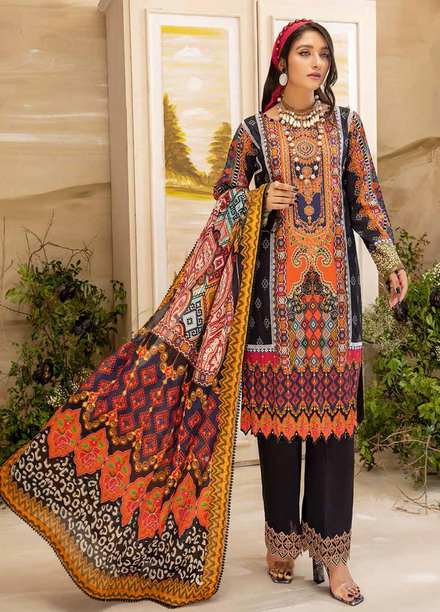 Arwa by Adan's Libas Embroidered Lawn Suits Unstitched 3 Piece AL21AR-3 D-06 - Summer Collection