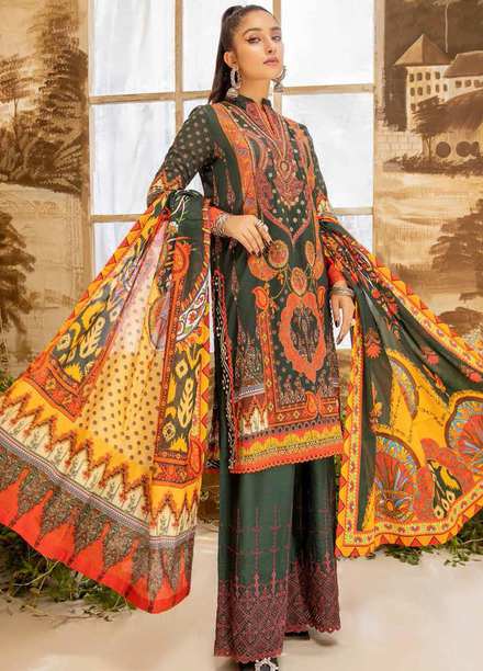 Arwa by Adan's Libas Embroidered Lawn Suits Unstitched 3 Piece AL21AR-3 D-10 - Summer Collection