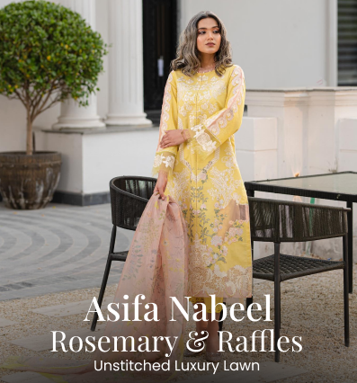 Rosemary And Ruffles By Asifa And Nabeel Embroidered Lawn Suit Unstitched 3 Piece AN24R RRL-04 Sheen - Luxury Summer Collection