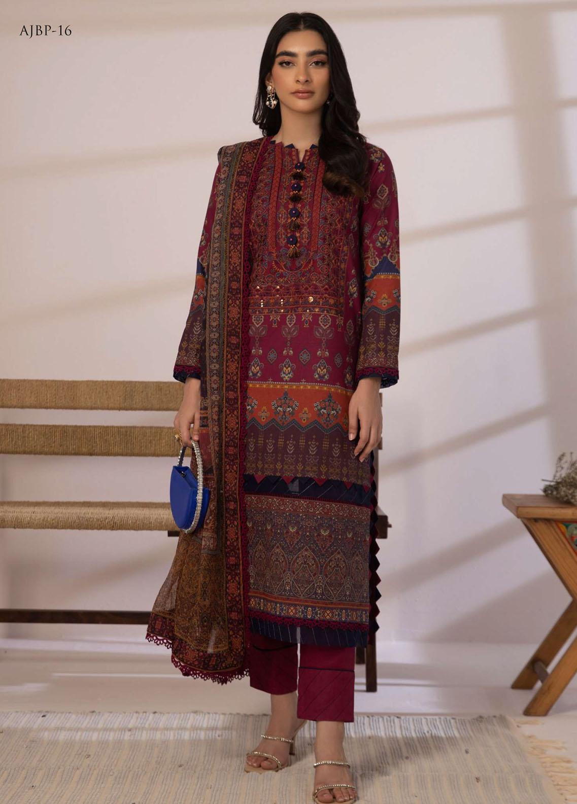 Asim Jofa Embroidered Organza Suits Unstitched 3 Piece AJ21J AJFC-51 - Festive Collection