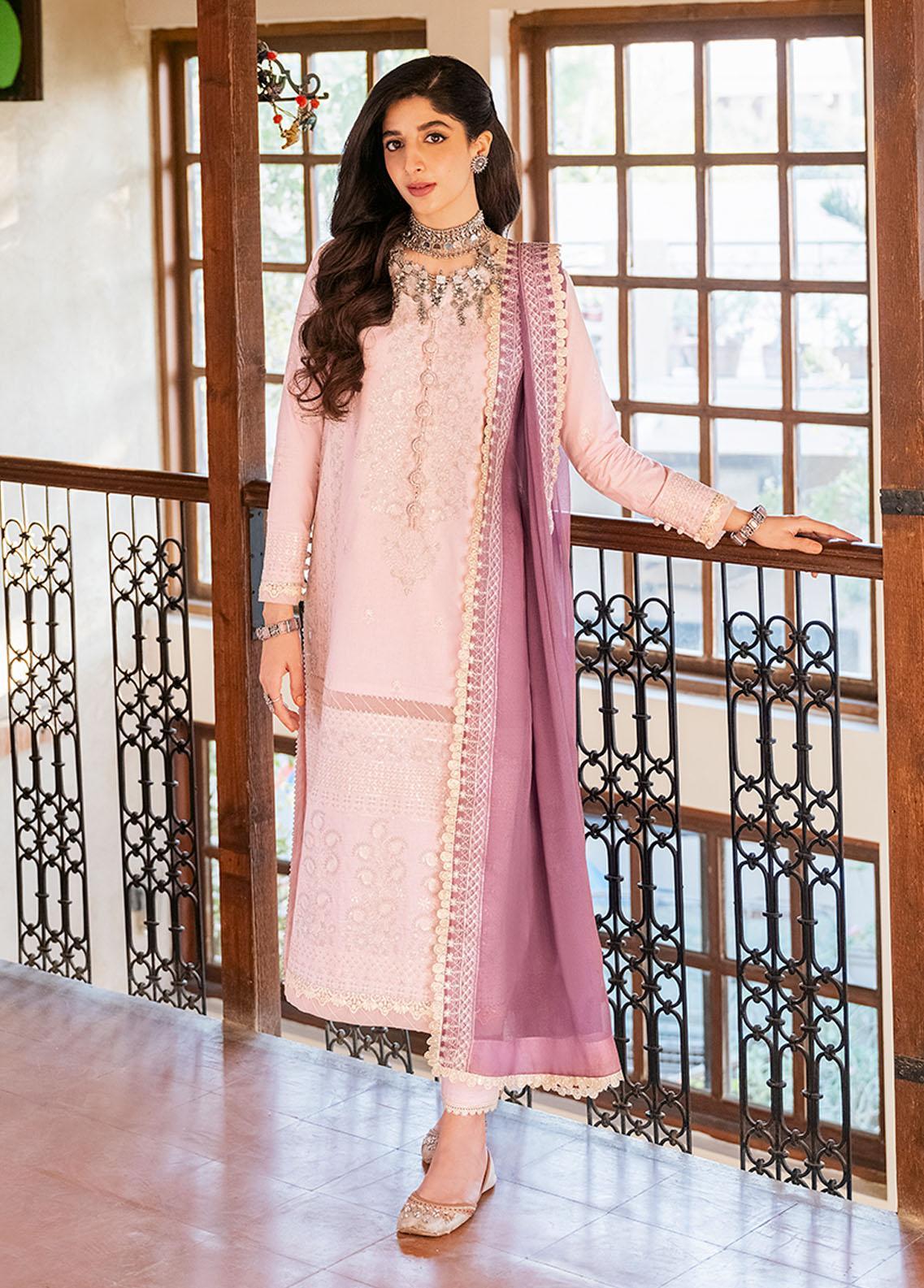 Asim Jofa Embroidered Organza Suits Unstitched 3 Piece AJ21J AJFC-53 - Festive Collection
