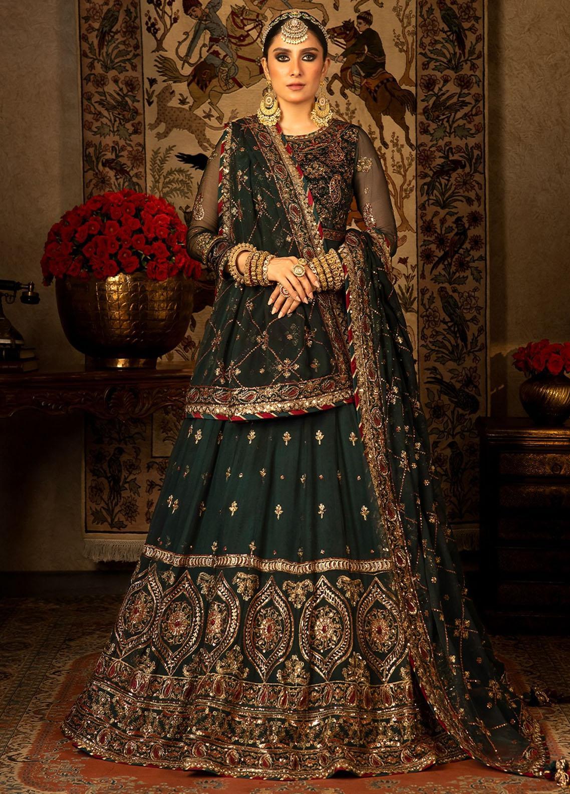 Asim Jofa Embroidered Organza Suits Unstitched 3 Piece AJ21RF AJFC-27 - Festive Collection