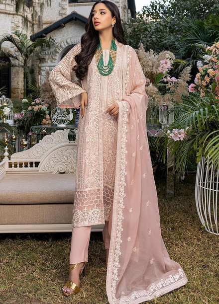 Azure Embroidered Chiffon Suits Unstitched 3 Piece AZU23L AS-93 Divine Muse - Luxury Collection