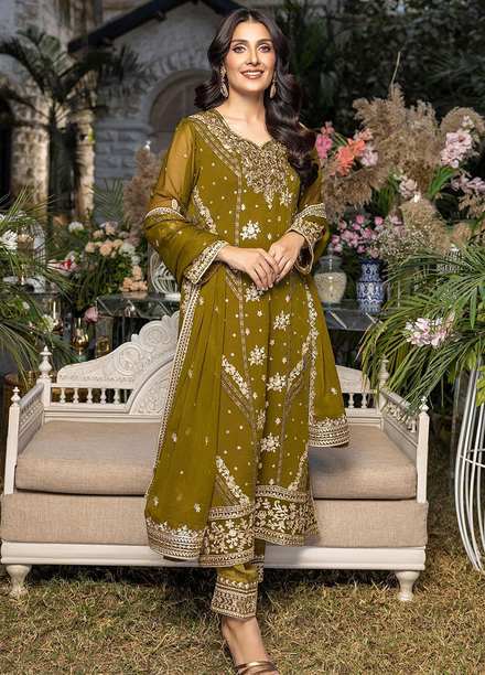 Azure Embroidered Chiffon Suits Unstitched 3 Piece AZU23L AS-100 Eden Glow - Luxury Collection