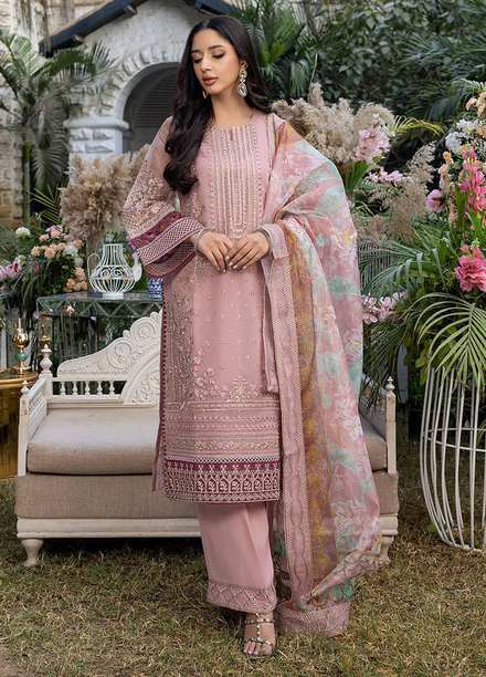 Azure Embroidered Organza Suits Unstitched 3 Piece AZU23L AS-97 Lotus Plush - Luxury Collection