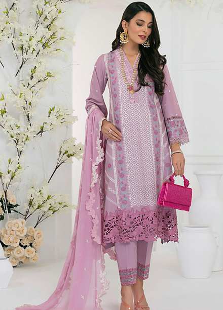 Azure Embroidered Lawn Suits Unstitched 3 Piece AZU23E 52 Rising Pansy - Luxury Collection