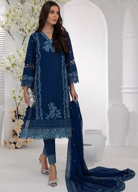 Azure Embroidered Lawn Suits Unstitched 3 Piece AZU23E 55 Blooming Freesia - Luxury Collection