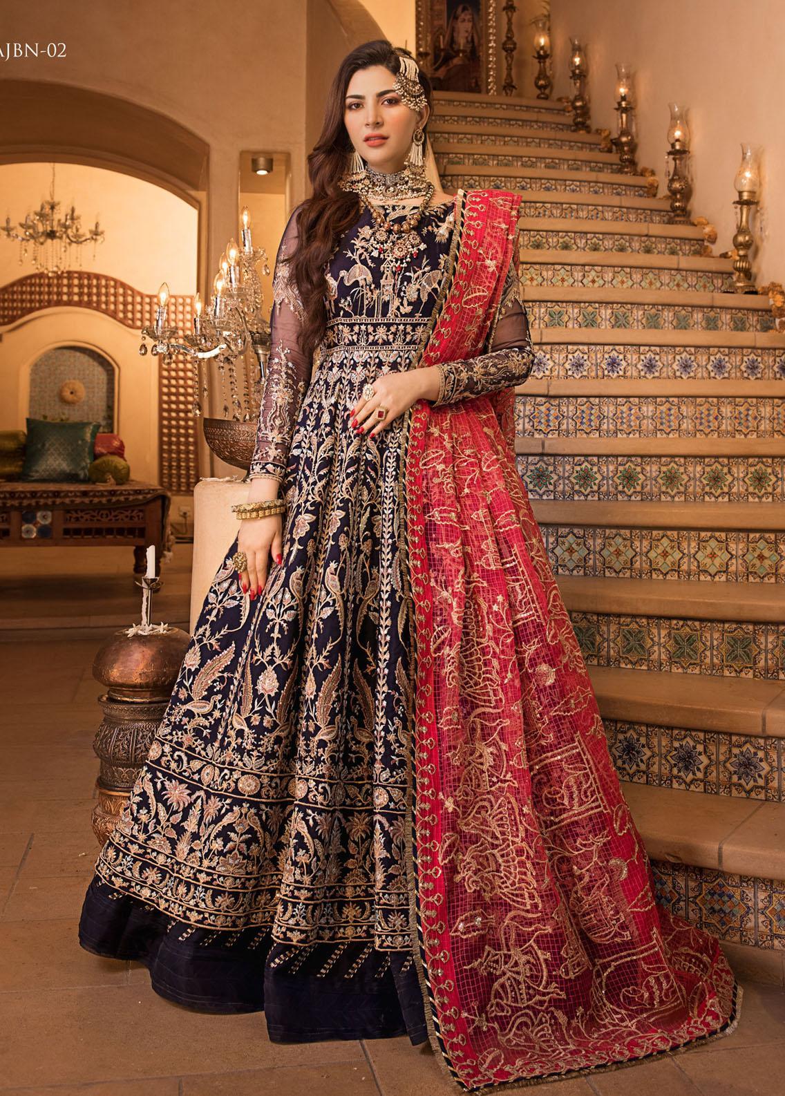 Maria Osama Khan Embroidered Lawn Suits Unstitched 3 Piece MOK22PW NAUBAHAR-06 - Summer Luxury Collection