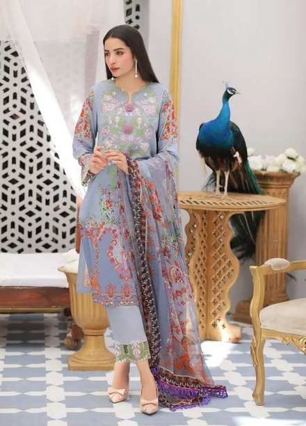 Bagh by Norans Embroidered Lawn Suits Unstitched 3 Piece NRS22UNS NPEC-PR 02 - Summer Spring Collection