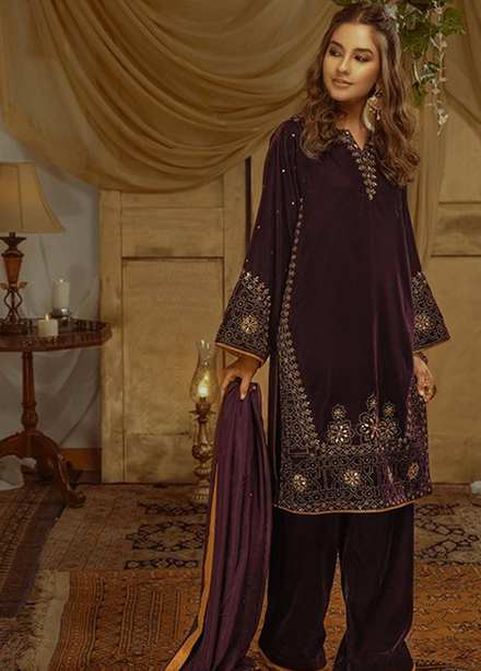 Zaaviay Pret Luxury Velvet 3 Piece ZV21BM ZVB-002 Nahla