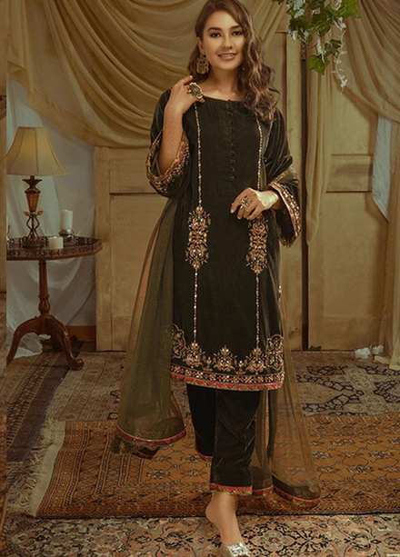 Zaaviay Pret Luxury Velvet 3 Piece ZV21BM ZVB-003 Amira