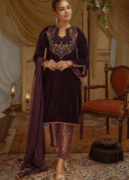 Zaaviay Pret Luxury Velvet 3 Piece ZV21BM ZVB-007 Rajia