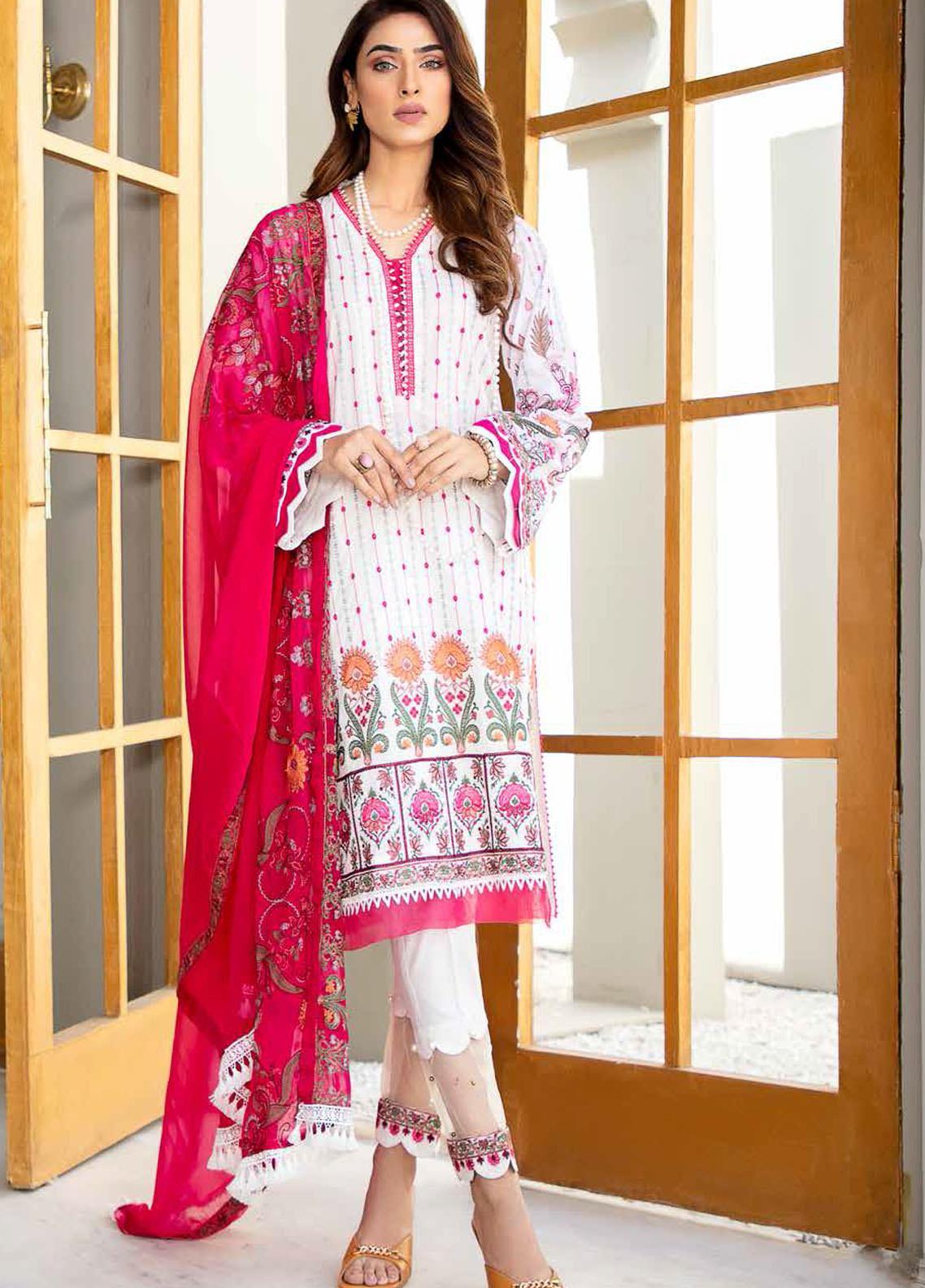 Husn-e-Ara by Banafsheh Embroidered Lawn Suits Unstitched 3 Piece BF22HA BNS-10 - Luxury Collection
