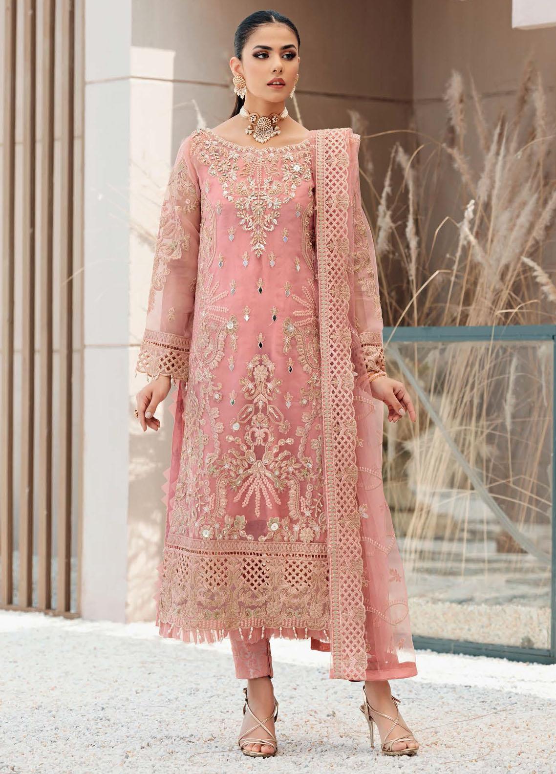 Emaan Adeel Embroidered Organza Suits Unstitched 3 Piece EA23OE AL-05 - Exclusive Collection