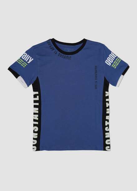 Sanaulla Exclusive Range Cotton Casual Boys T-Shirts -  7500-4 Light Blue