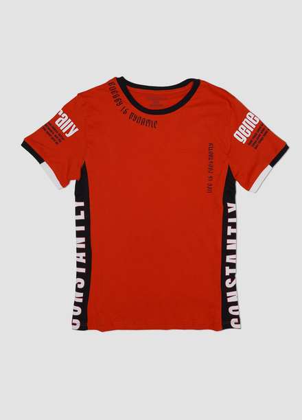 Sanaulla Exclusive Range Cotton Casual T-Shirts for Boys -  7500-4 Orange