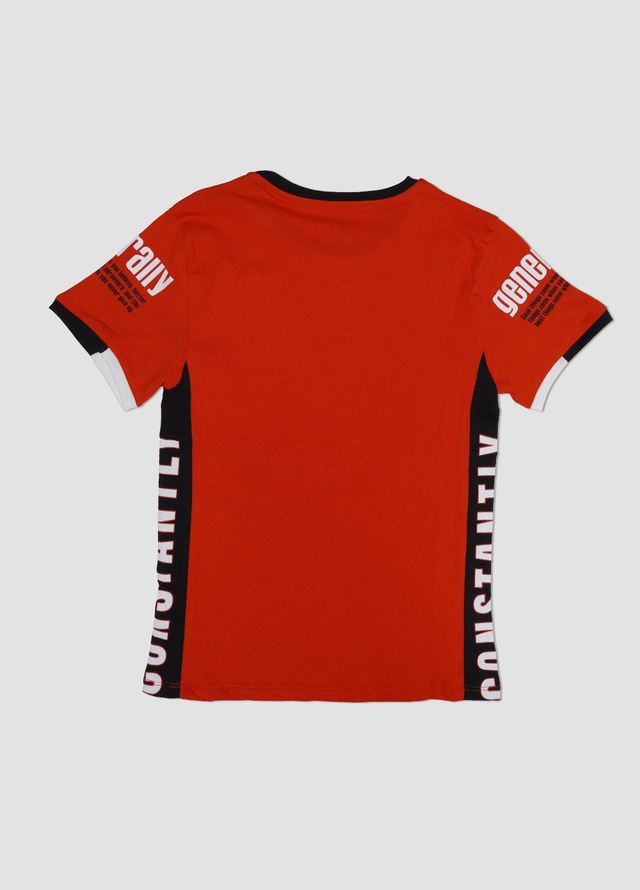 Sanaulla Exclusive Range Cotton Casual T-Shirts for Boys -  7500-4 Orange