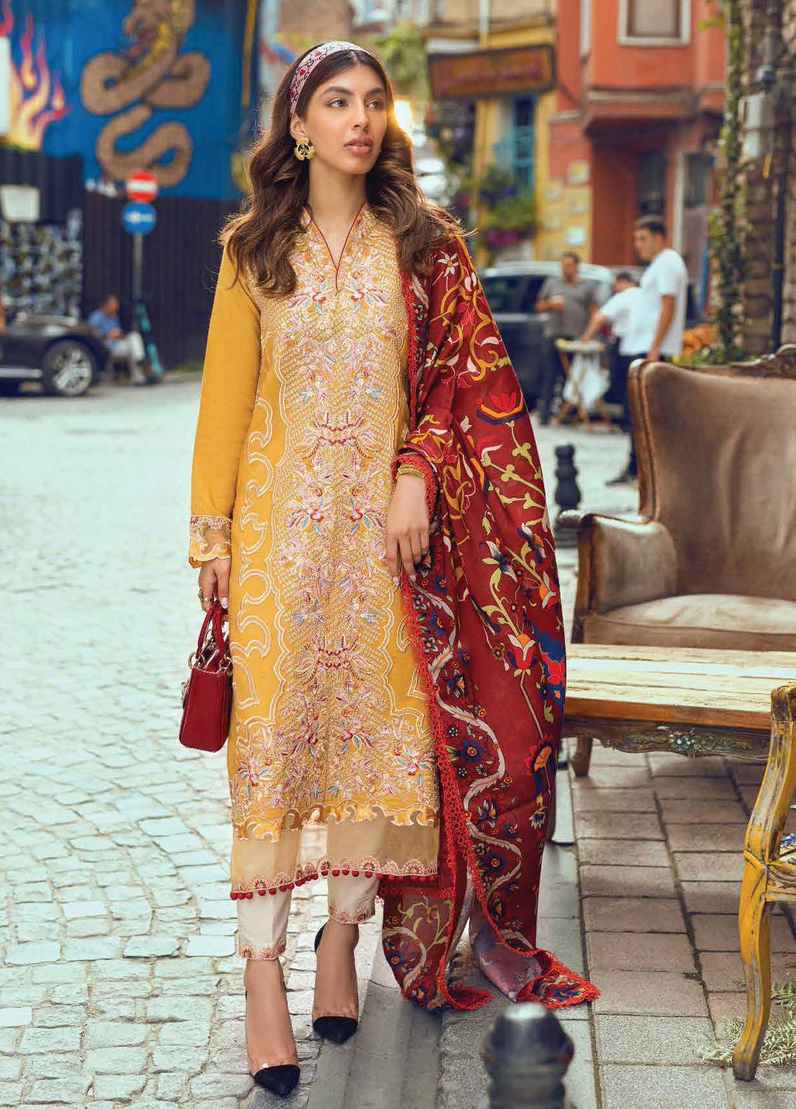 The Secret Garden by Mushq Embroidered Lawn Suits Unstitched 3 Piece MQ24SG D-2A Brimstone - Summer Collection main image 1