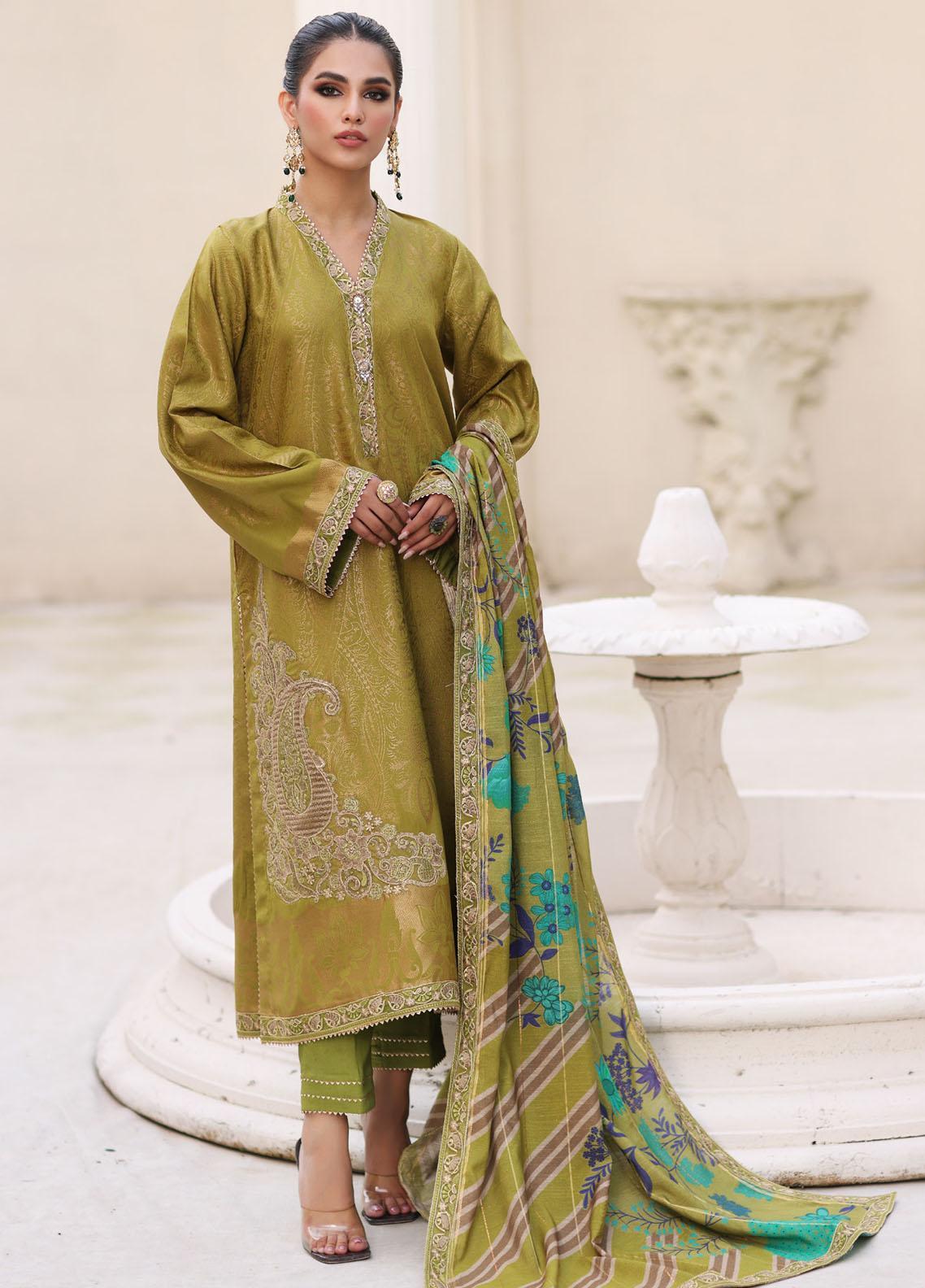 The Bride Tribe By Cross Stitch Embroidered Jacquard Suits Unstitched 3 Piece CS22BT Syah Gurmazi - Wedding Collection main image 1
