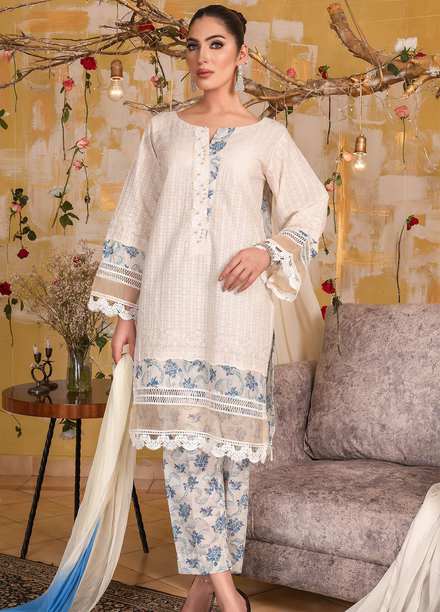 Celebration By House of Vasli Embroidered Lawn Suits Unstitched 3 Piece HOV23C LA23003 FORGETME NOT - Summer Collection