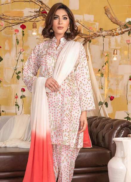 Celebration By House of Vasli Embroidered Lawn Suits Unstitched 3 Piece HOV23C LA23004 CHERRY BLOOSOM - Summer Collection