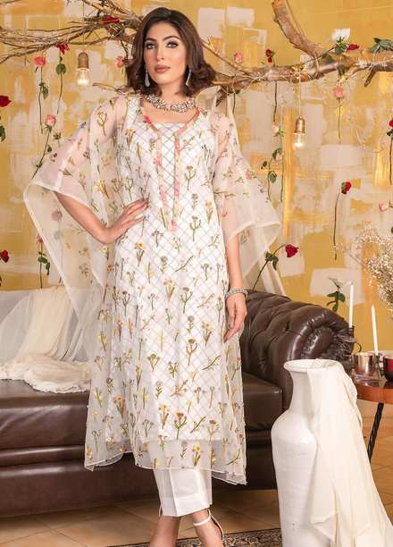 Celebration By House of Vasli Embroidered Organza Suits Unstitched 4 Piece HOV23C LA23006 CELEBRATION - Summer Collection