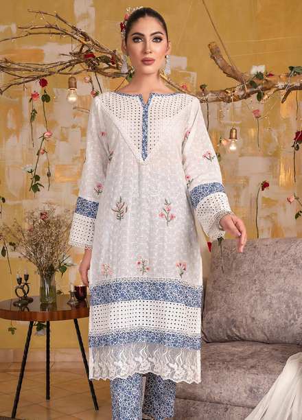 Celebration By House of Vasli Embroidered Lawn Suits Unstitched 3 Piece HOV23C LA23008 BLUE MOON - Summer Collection