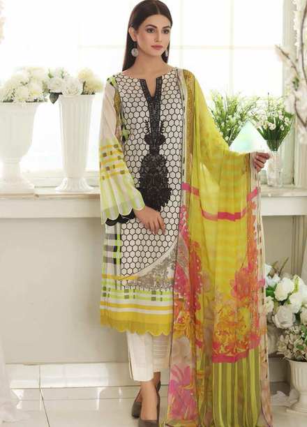 Charizma Embroidered Lawn Suits Unstitched 3 Piece CRZ21C-1 CEL-11 - Summer Collection