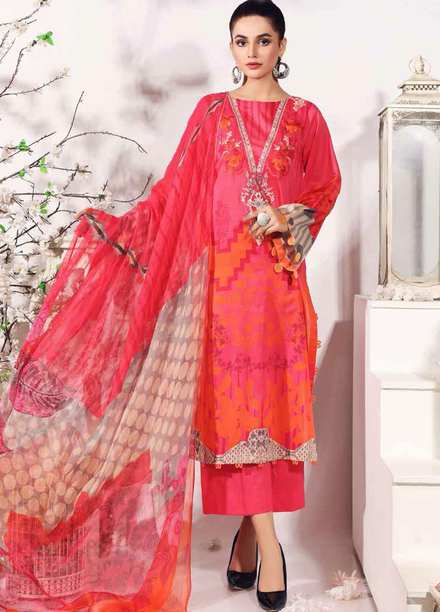 Charizma Embroidered Lawn Suits Unstitched 3 Piece CRZ21C-1 CEL-12 - Summer Collection